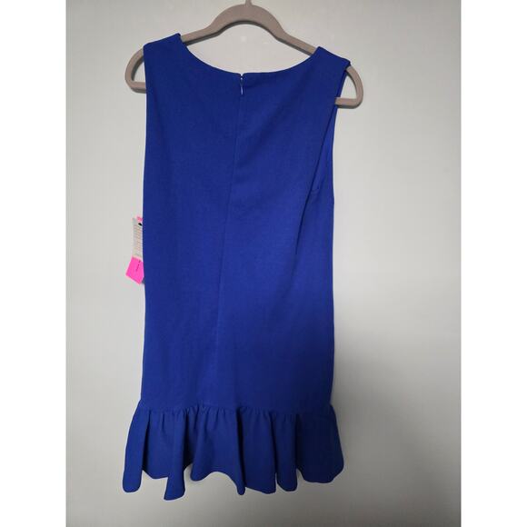 NWT Betsey Johnson Blue Scuba Crepe Mini Dress Sz 10 Cocktail Party Dress Dance - Picture 3 of 9